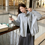 2026新款现货韩版宽松皮衣外套1535221P160K258，女装皮衣，艾青服饰