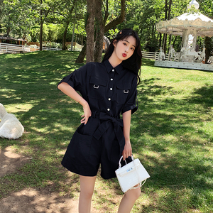 大货 2022工装连体裤女夏宽松短裤连衣裤290 58P80控138图片