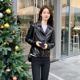 现货主推机车PU皮衣女春秋百搭外套皮夹克8262P120控178，女装皮衣，艾青服饰