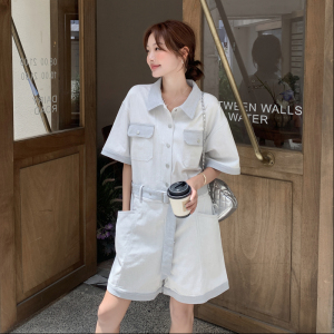 夏季新款现货工装牛仔连体裤1652639P145K198,165梨形身材穿搭夏天图片