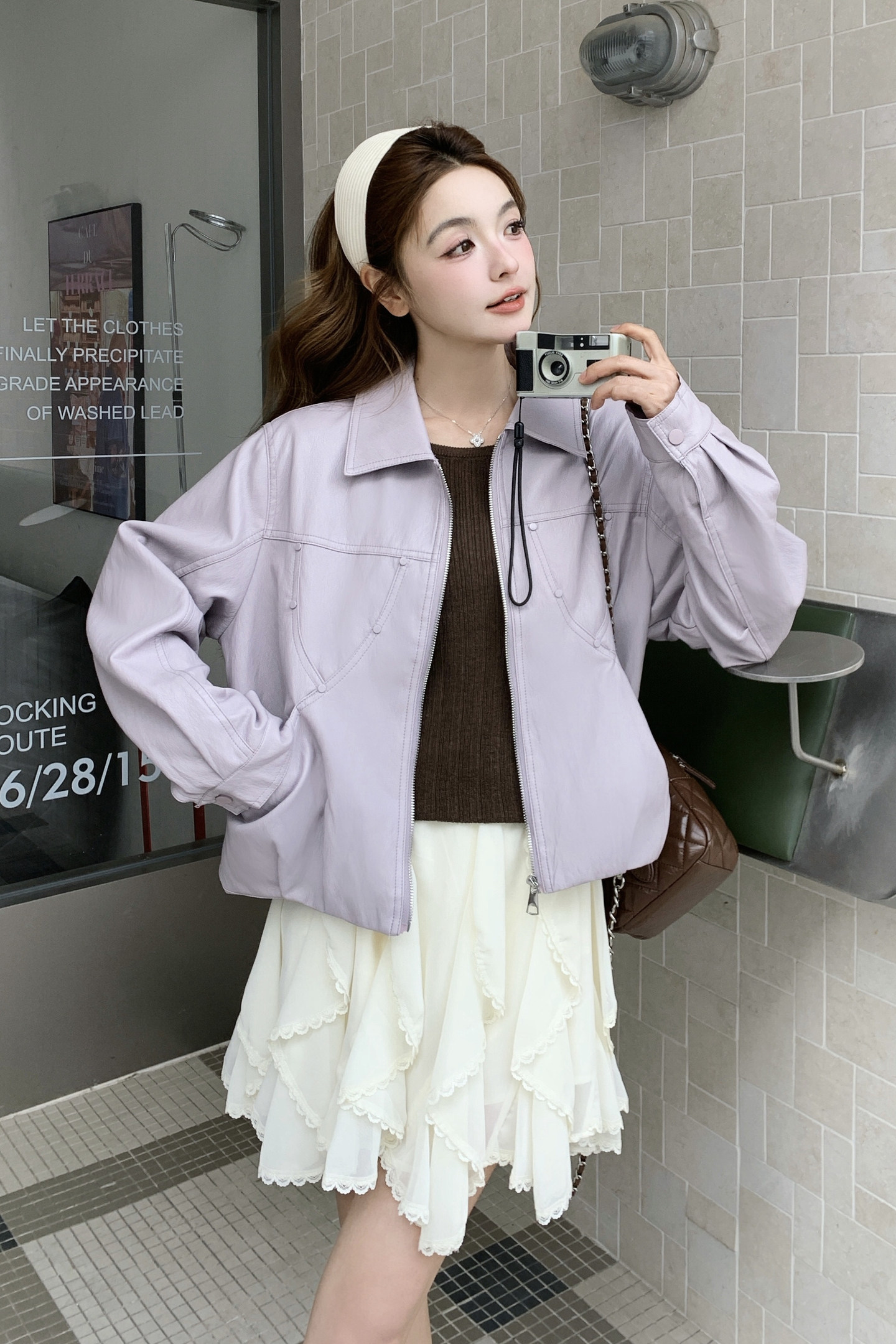 2026新款现货韩版皮衣外套1535204P155K248,女装皮衣,艾青服饰