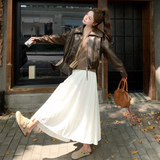 【】现货2025秋新款宽松皮衣外套1536609P145K198，女装皮衣，艾青服饰