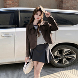 现货春秋pu皮衣夹克机车风外套2412P130控198，女装皮衣，艾青服饰