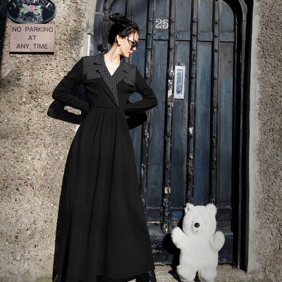 此岸歌声原创拼色长风衣