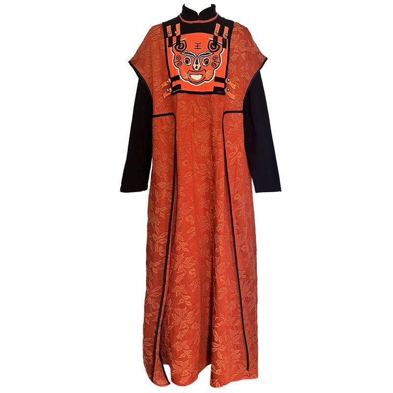 此岸歌声*原创-黯橘虎头绣罩衫裙（S-L码，不含内搭，10件）