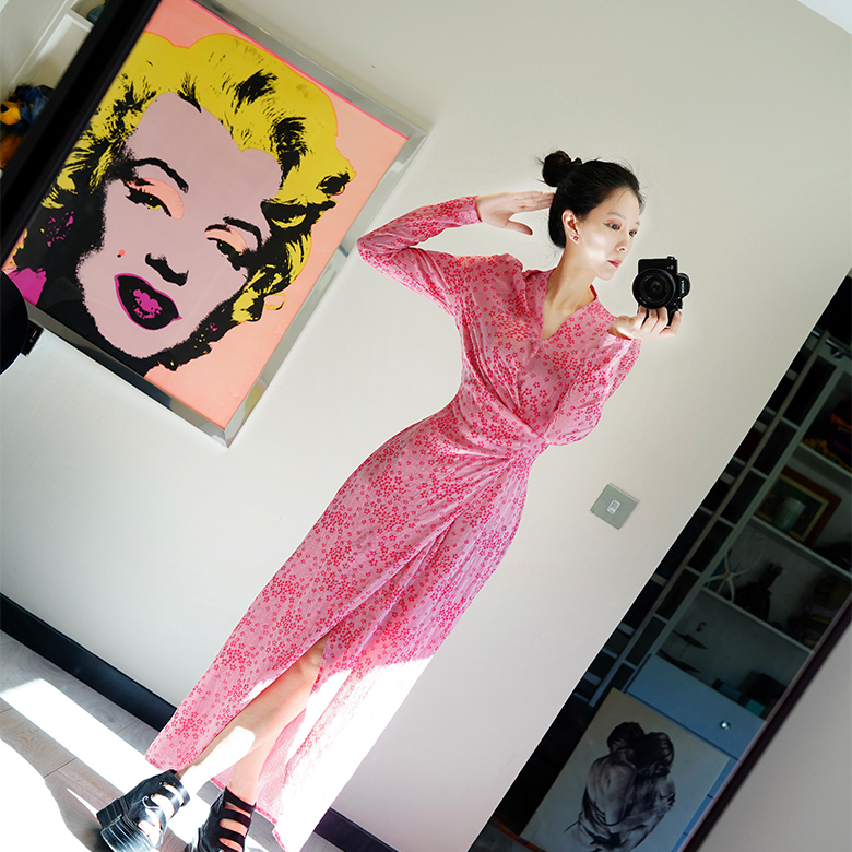 原创此岸歌声裹身连衣裙