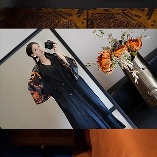 此岸歌声-早秋款黑拼和风大外套 付七分力气三分给嬉戏（售完即止