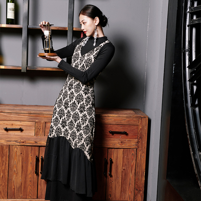 此岸歌声原创设计复古雕花背心裙