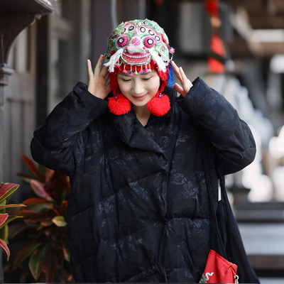 此岸歌声*原创设计-典藏双层挡绒黑羽绒 候鸟（小量，看清描述）