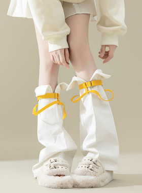 姬小满cosplay阔腿喇叭腿袜套y2k皮带扣韩日系学生校园风jk中筒袜