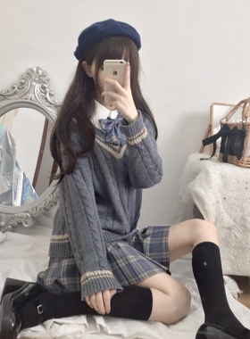 Ruibbit 搭配品 过膝袜 小腿袜 黑色jk制服短袜少女基础配件