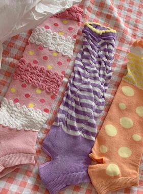 Ruibbit可爱彩色手袖搭配品少女日系粉紫色袖套拍照土酷软妹新品