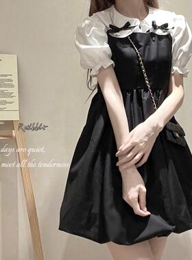 Ruibbit「伯爵小姐」公主风原创花苞背心连衣裙少女优雅黑色包邮