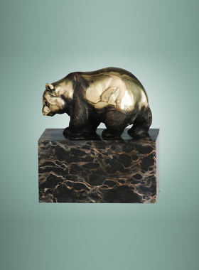 铜雕塑熊猫AL303动物工艺装饰品酒店办公室客厅玄关书房桌面摆件