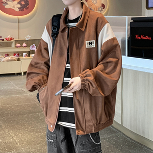 港风 撞色日系宽松休闲棒球服夹克 百搭外套男 6631 P88控118，男装夹克，电商A029A