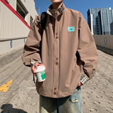 外景秋款立领外套格子拼接青年男休闲夹克6650P88控128，男装夹克，电商A029A