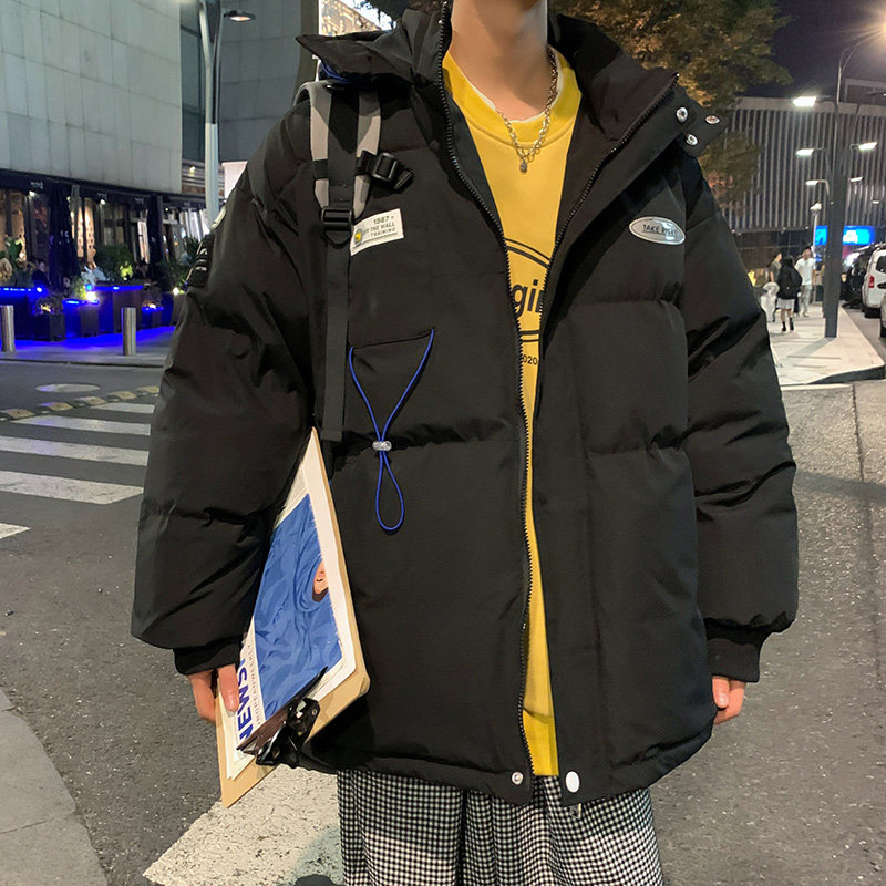 冬装港风纯色棉服休闲外套棉袄1潮男青年大码连帽棉衣 8803 P120图片