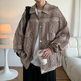 2024初秋新款外套男日系cityboy潮牌工装夹克高级感痞帅条纹上衣，男装夹克，电商A029A