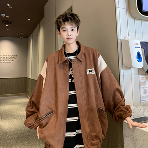 港风  撞色日系宽松休闲棒球服夹克 百搭外套男 6631 P88控118图片