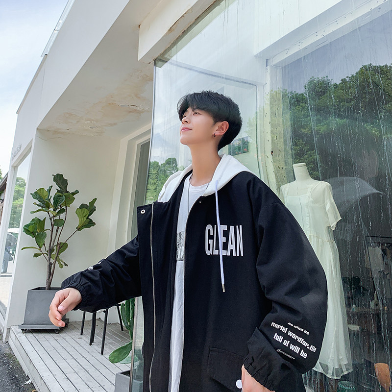 Hong Kong Style coat loose hooded casual student jacket