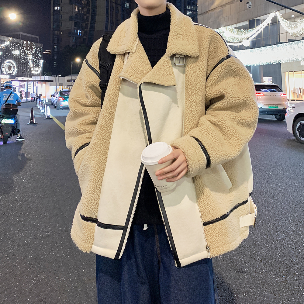 港风外套冬装羊羔毛绒棉服青年潮男加厚保暖棉衣6661P118控178，男装棉衣，电商A029A