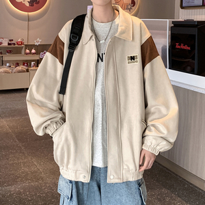 港风  撞色日系宽松休闲棒球服夹克 百搭外套男 6631 P88控118图片