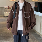 港风片男款大码百搭潮立领外套宽松夹克可二开6653P68控98，男装夹克，电商A029A