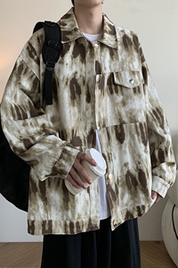 学院风男宽松休闲百搭棒球服扎染港风日系外套夹克 2888 P85控118图片