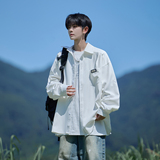 相机片2025大码长袖衬衫港风秋季男纯色衬衣666P48控68，男装衬衫，电商A029A