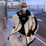 港风大码外套冬装羊羔毛棉服男加绒加厚棉衣2701P115控158，男装棉衣，电商A029A