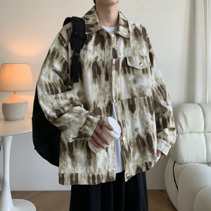 学院风男宽松休闲百搭棒球服扎染港风日系外套夹克 2888 P85控118图片
