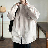 新款大码连帽百搭外套港风潮牌高街帅男休闲夹克2862P65控98，男装夹克，电商A029A