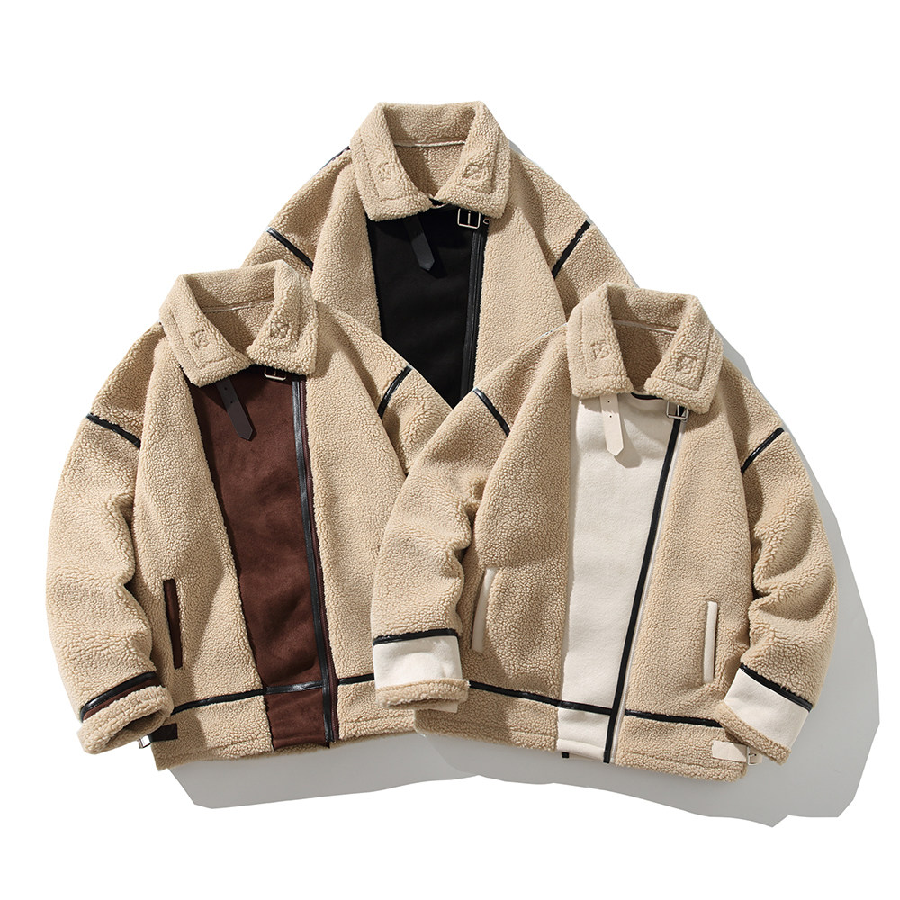 白底外套羊羔毛绒棉服潮男装加厚保暖棉衣6661P118控178,男装棉衣,电商A029A