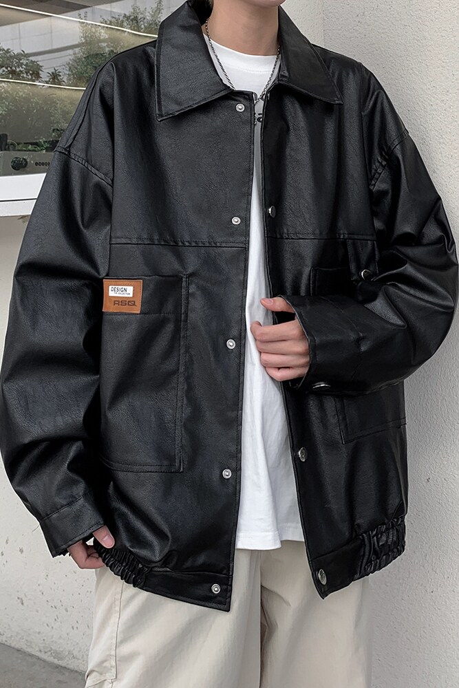新款日系皮衣外套男潮牌大码机车服休闲夹克外景2861P85控118,男装夹克,电商A029A