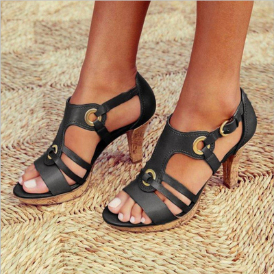 6cm大码凉拖lazada fashion high heels slippers sandals women