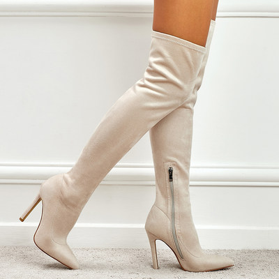 Autumn Ladies Pointed high-heeled stiletto long boots Shoes