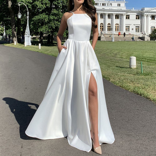 2026 women's sleeveless camisole backless dress 吊带露背长裙