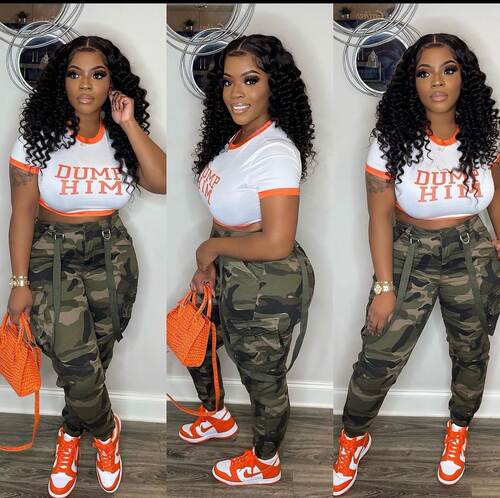 2026 fashion camouflage ankle strap pants Women's trousers