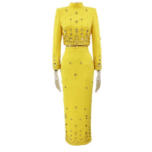 Fashion Women's high-end short top long skirt suit two sets