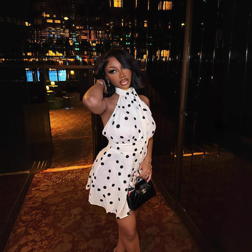 Women 2026 new sleeveless hanging neck backless short dress
