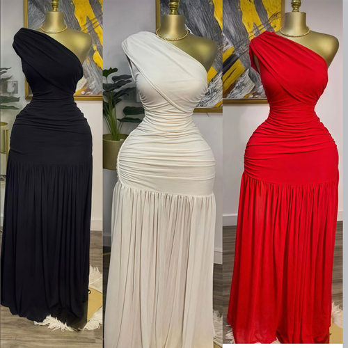 Women's 2026 style sleeveless V-neck fitted slit party dress
