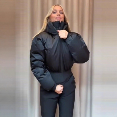 2026 Women's thickened new warm fashionable hooded jumpsuit