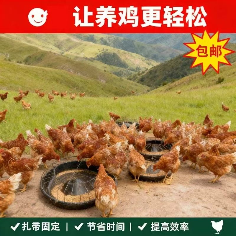 新款喂鸡食槽圆形喂鸡料槽聚丙烯喂鸡食槽喂食槽喂水料槽