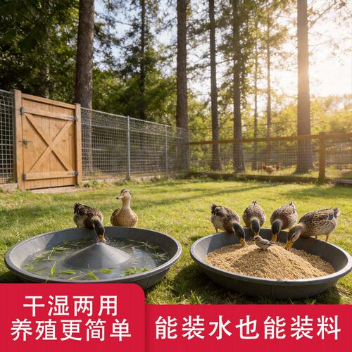 包邮鸡鸭鹅饲料盆盘喂食器散养喂料神器鸡笼鸭鹅通用聚丙烯单盆