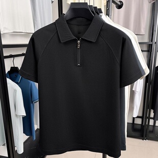 耐磨耐脏工作服男款polo衫短袖夏季宽松翻领上班衣服大码薄款体恤
