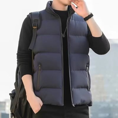 秋冬季羽绒马甲男宽松无袖加厚