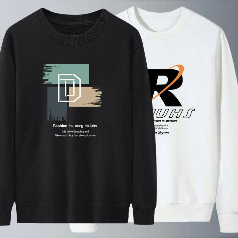 长袖男卫衣春秋款韩版潮流宽松套头上衣男生痞帅休闲打底衫圆领T