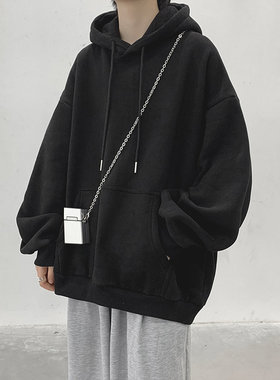 商场专柜清仓处理卫衣男款秋冬季保暖加绒带帽上衣服宽松百搭外套