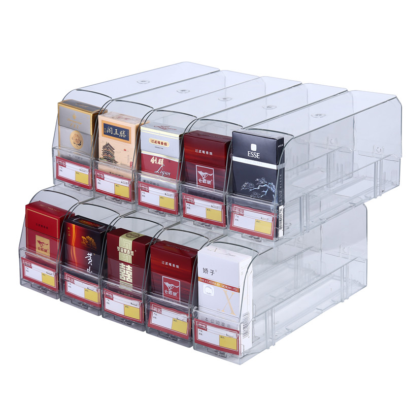 双层推烟器超市烟架便利店推进器自动弹出推拉卷摆中支宽烟展示架