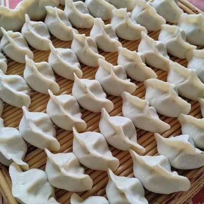 猪肉荠菜六大娘手工水饺手工捏制大白菜猪肉水饺早餐食品大葱速冻